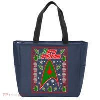 Merry Starfleet Christmas Ugly Sweater Tote Bag thumb 0