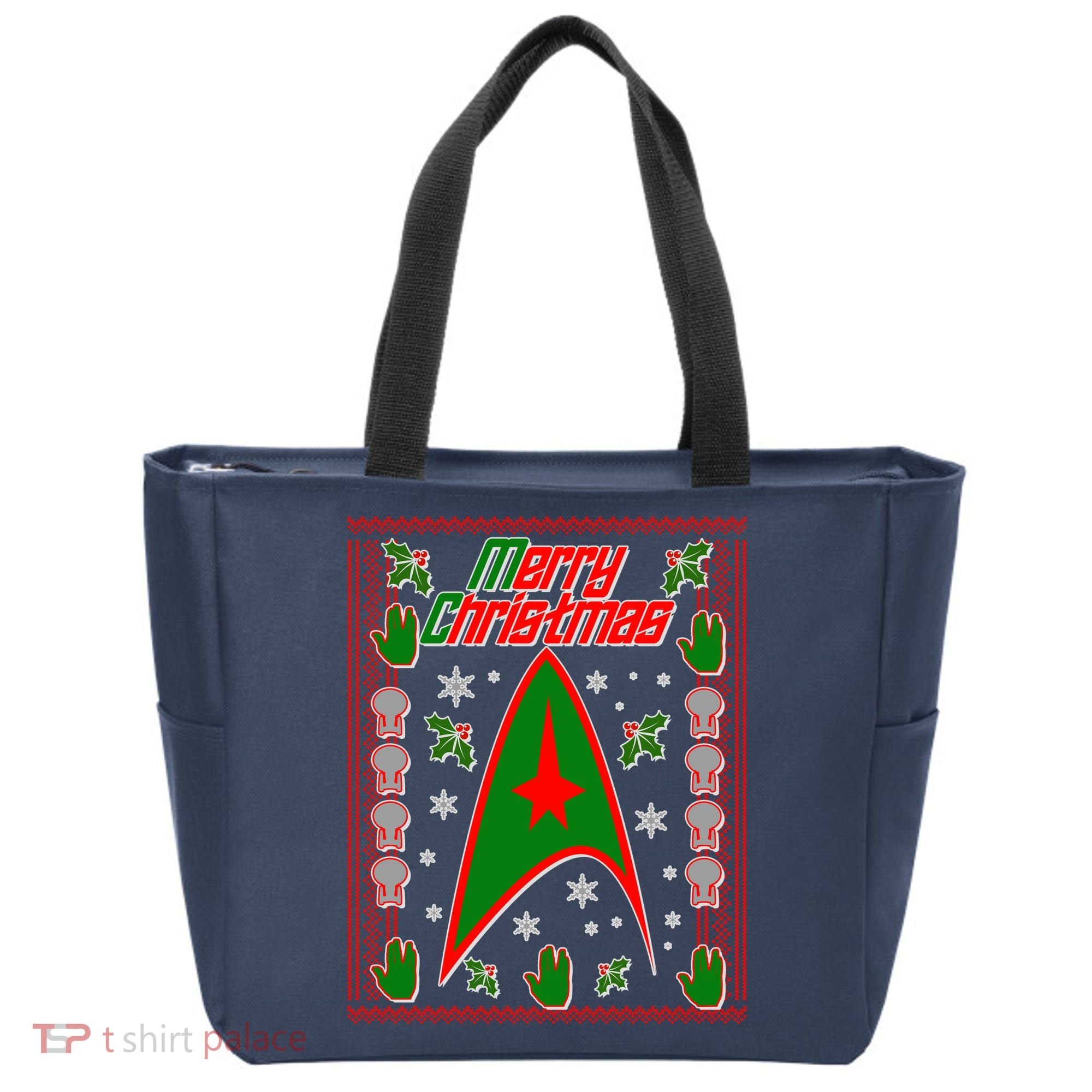 Merry Starfleet Christmas Ugly Sweater Tote Bag