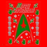 Merry Starfleet Christmas Ugly Sweater Santa Hat thumb 1