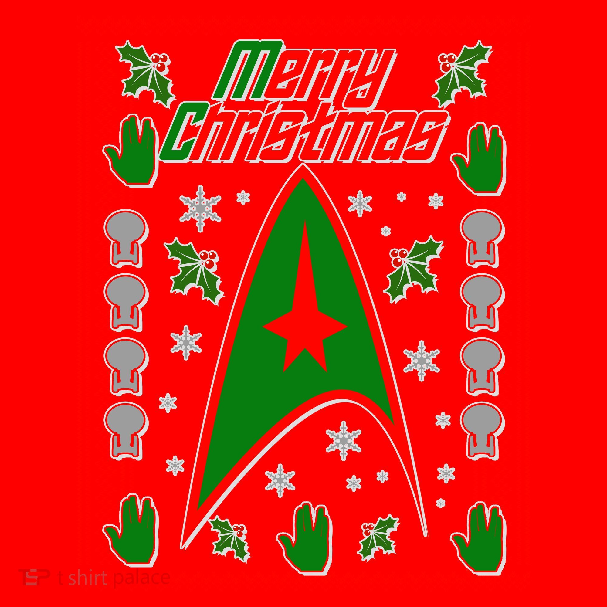 Merry Starfleet Christmas Ugly Sweater Santa Hat