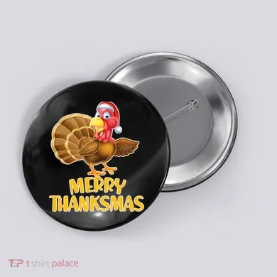 Merry Thanksmas Turkey Button