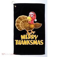 Merry Thanksmas Turkey Golf Towel thumb 0