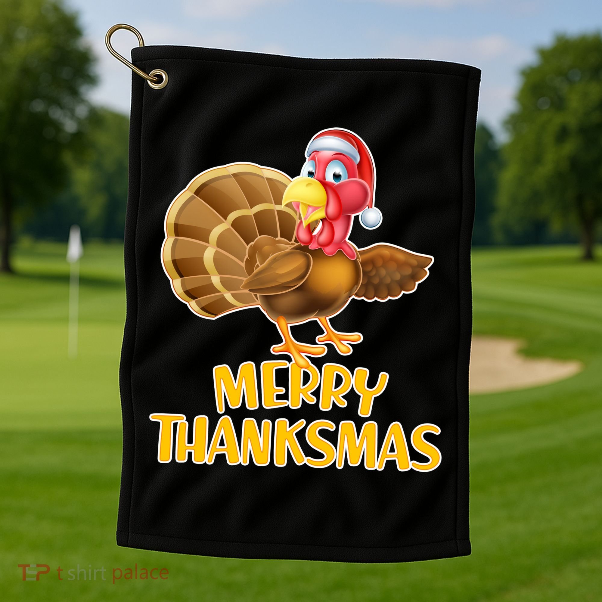 Merry Thanksmas Turkey Golf Towel