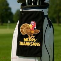 Merry Thanksmas Turkey Golf Towel thumb 2