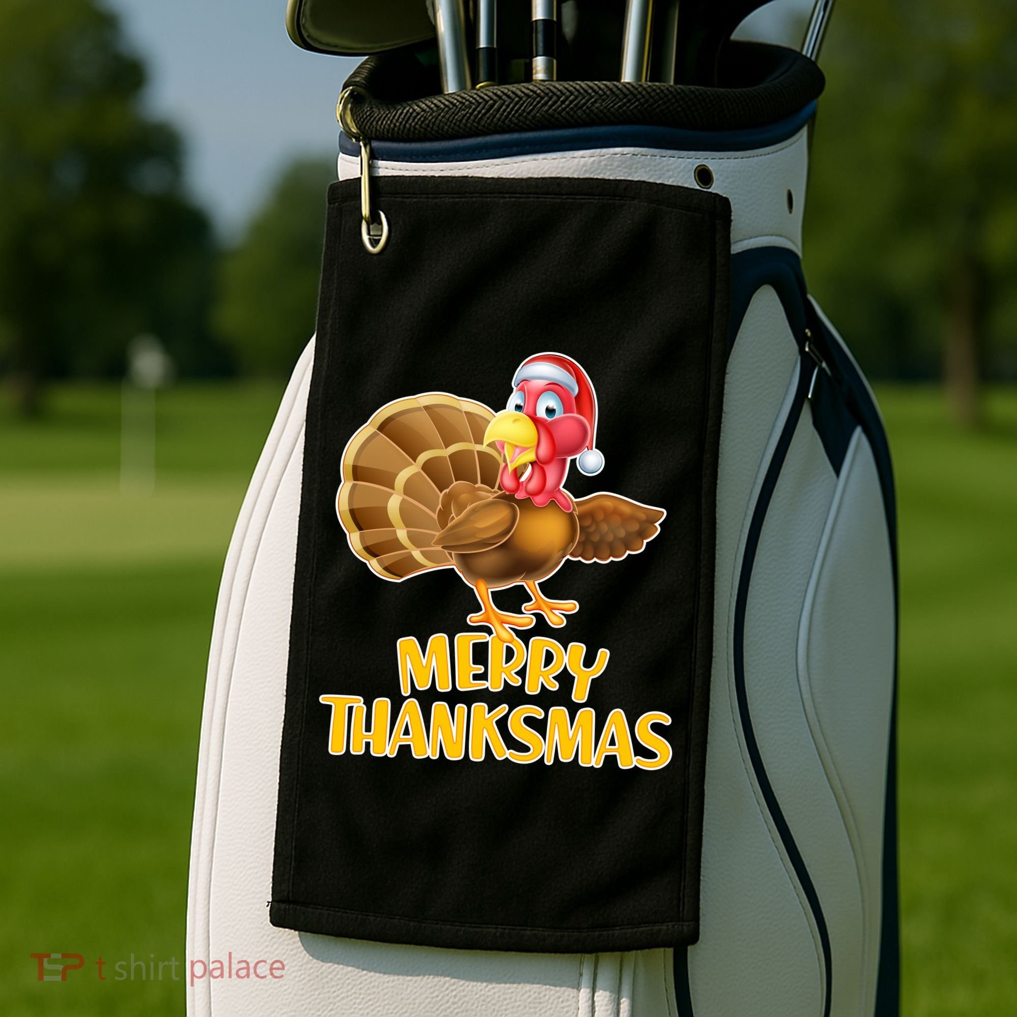Merry Thanksmas Turkey Golf Towel