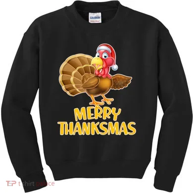 Merry Thanksmas Turkey Kids Sweatshirt