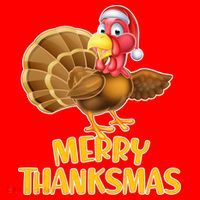 Merry Thanksmas Turkey Santa Hat thumb 1