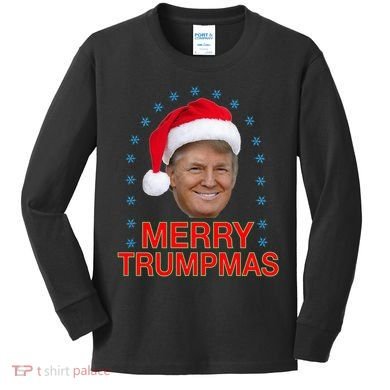 Merry Trumpmas Trump Christmas Kids Long Sleeve Shirt