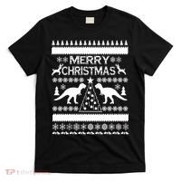 Merry Ugly Christmas T-Rex Sweater T-Shirt thumb 0