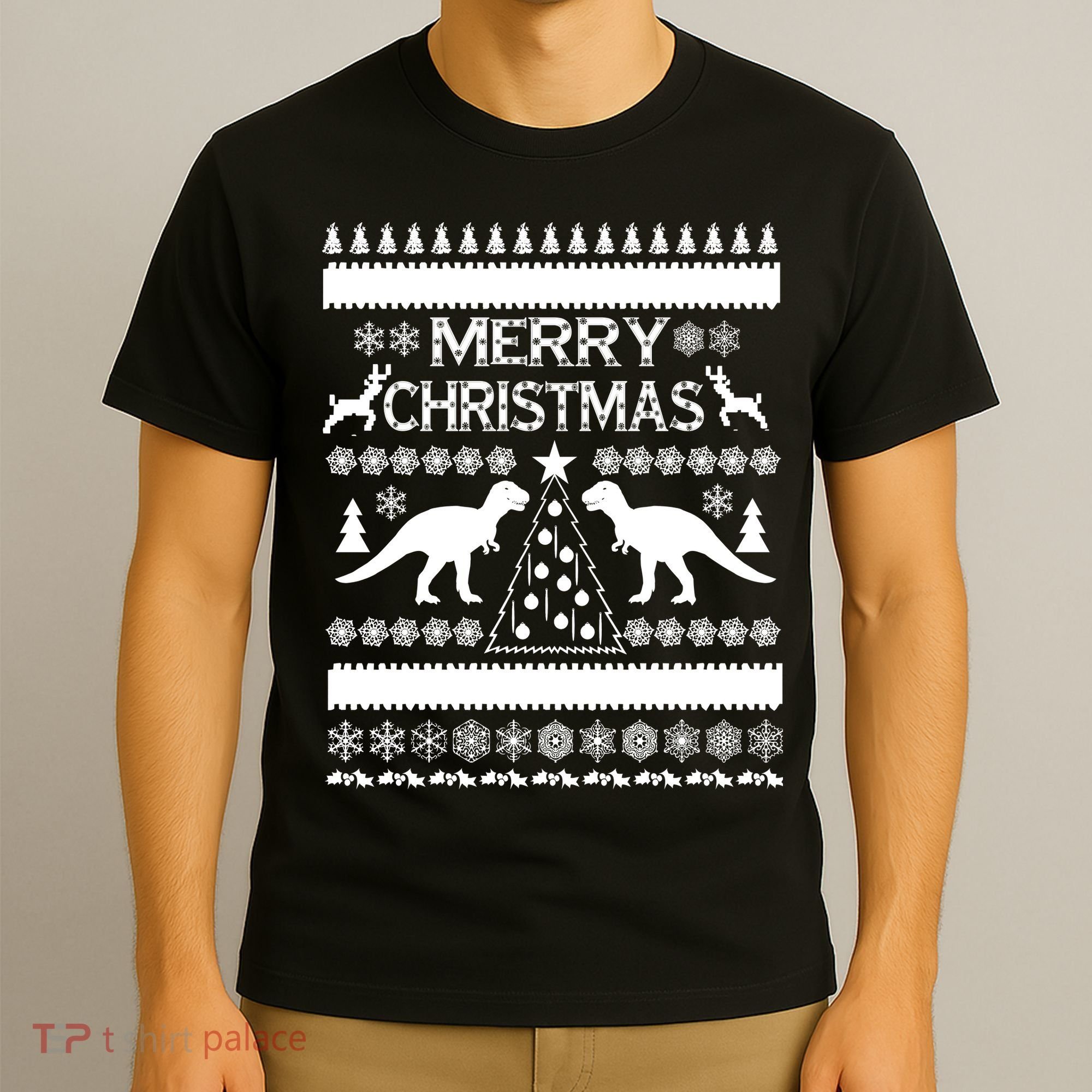 Merry Ugly Christmas T-Rex Sweater T-Shirt