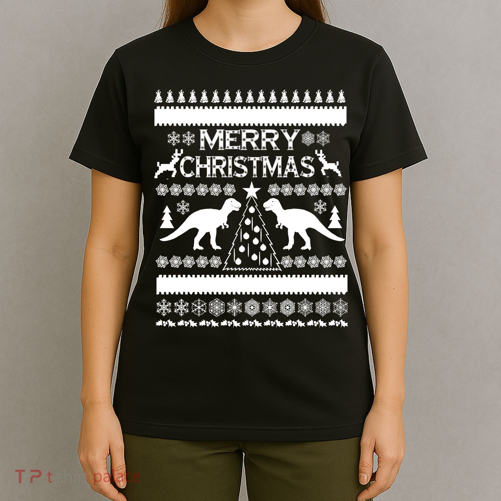 Merry Ugly Christmas T-Rex Sweater T-Shirt
