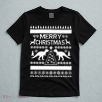 Merry Ugly Christmas T-Rex Sweater T-Shirt thumb 5