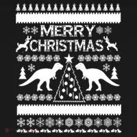 Merry Ugly Christmas T-Rex Sweater Bucket Hat thumb 4
