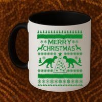 Merry Ugly Christmas T-Rex Sweater Coffee Mug thumb 2