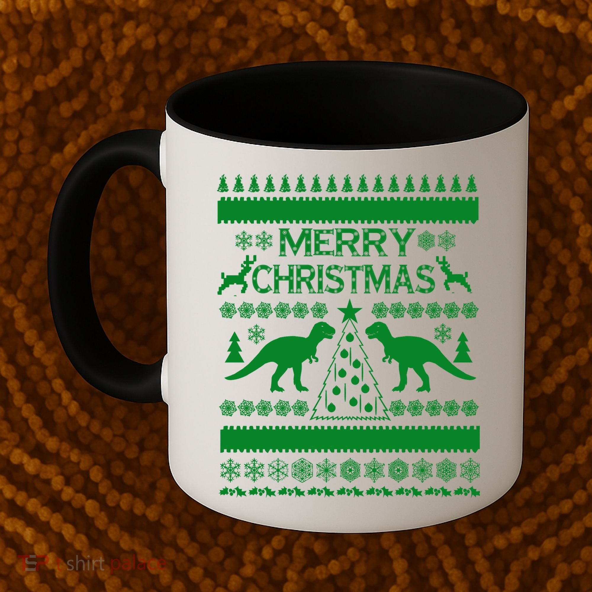 Merry Ugly Christmas T-Rex Sweater Coffee Mug