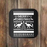 Merry Ugly Christmas T-Rex Sweater Coaster thumb 0
