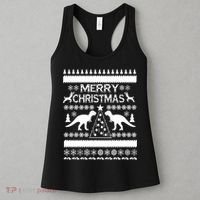 Merry Ugly Christmas T-Rex Sweater Women's Tank Top thumb 3
