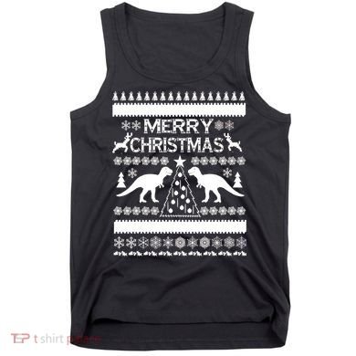 Merry Ugly Christmas T-Rex Sweater Tank Top