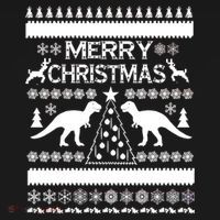 Merry Ugly Christmas T-Rex Sweater Tank Top thumb 6