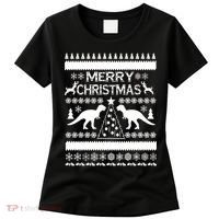 Merry Ugly Christmas T-Rex Sweater Women's T-Shirt thumb 0