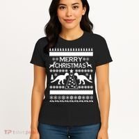 Merry Ugly Christmas T-Rex Sweater Women's T-Shirt thumb 4