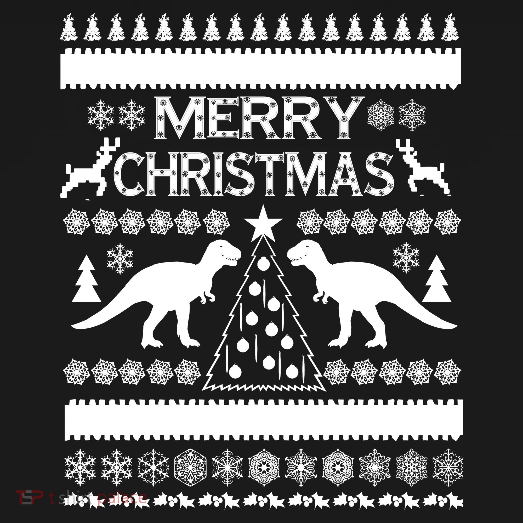 Merry Ugly Christmas T-Rex Sweater Kids Hoodie