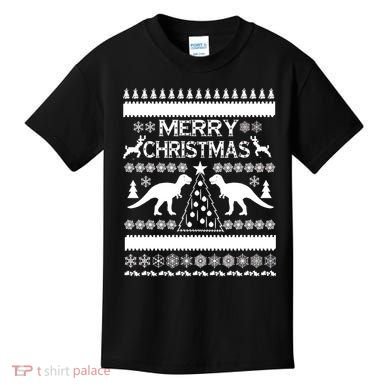 Merry Ugly Christmas T-Rex Sweater Kids T-Shirt