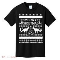 Merry Ugly Christmas T-Rex Sweater Kids T-Shirt thumb 0