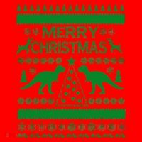 Merry Ugly Christmas T-Rex Sweater Santa Hat thumb 1