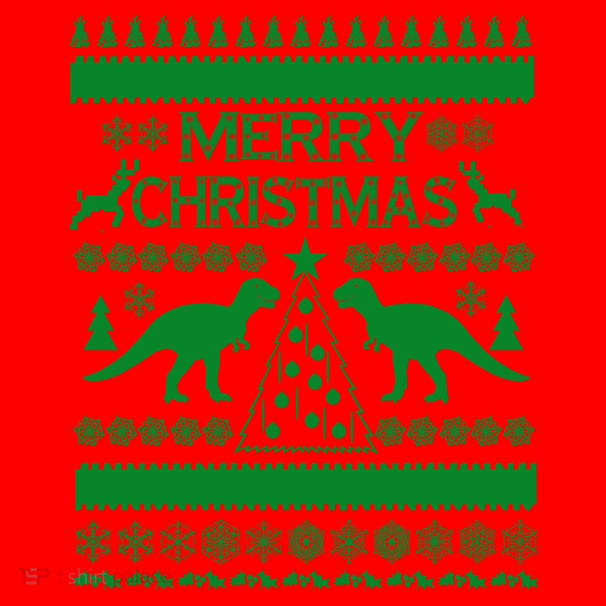 Merry Ugly Christmas T-Rex Sweater Santa Hat