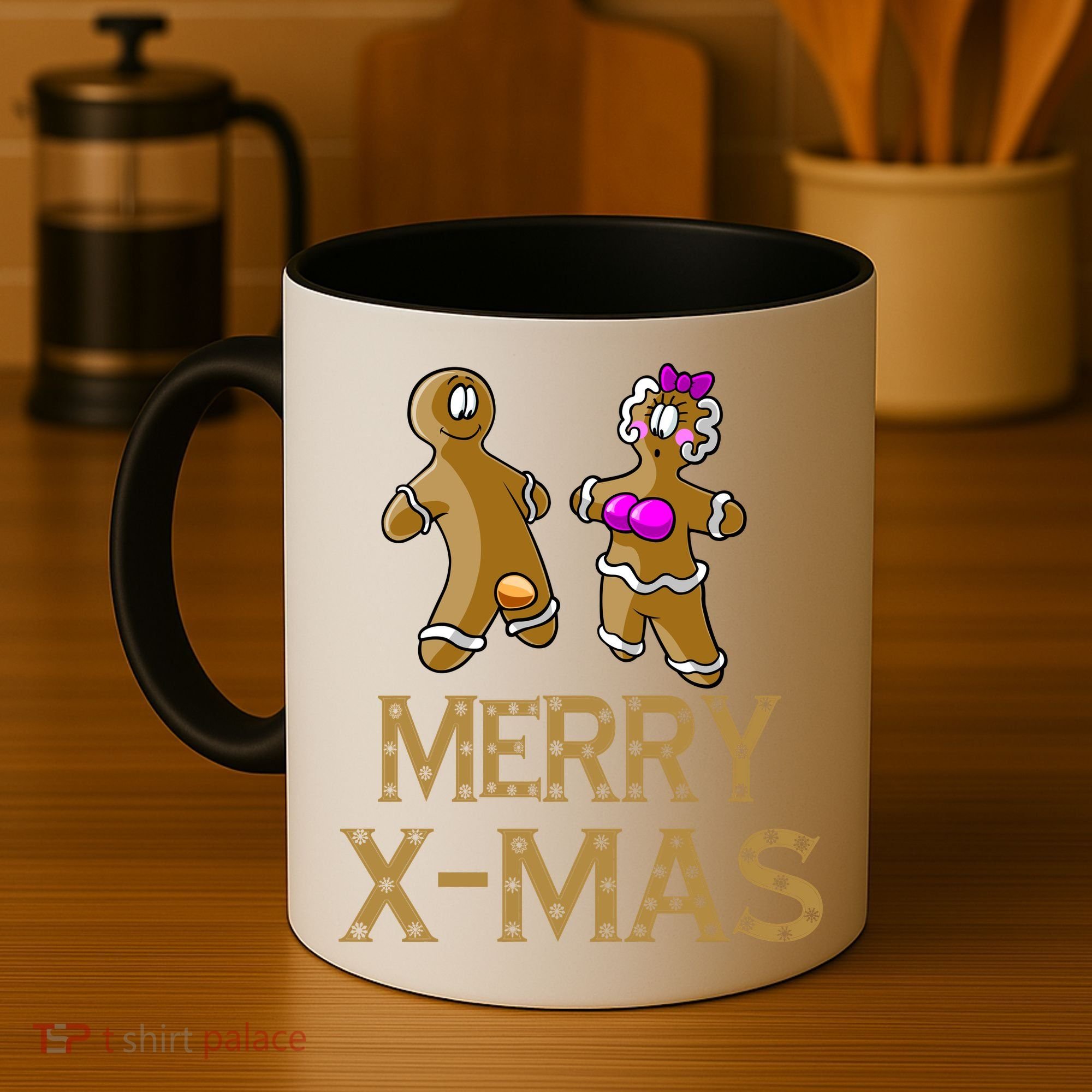 Merry X-Mas Funny Gingerbread Couple Coffee Mug