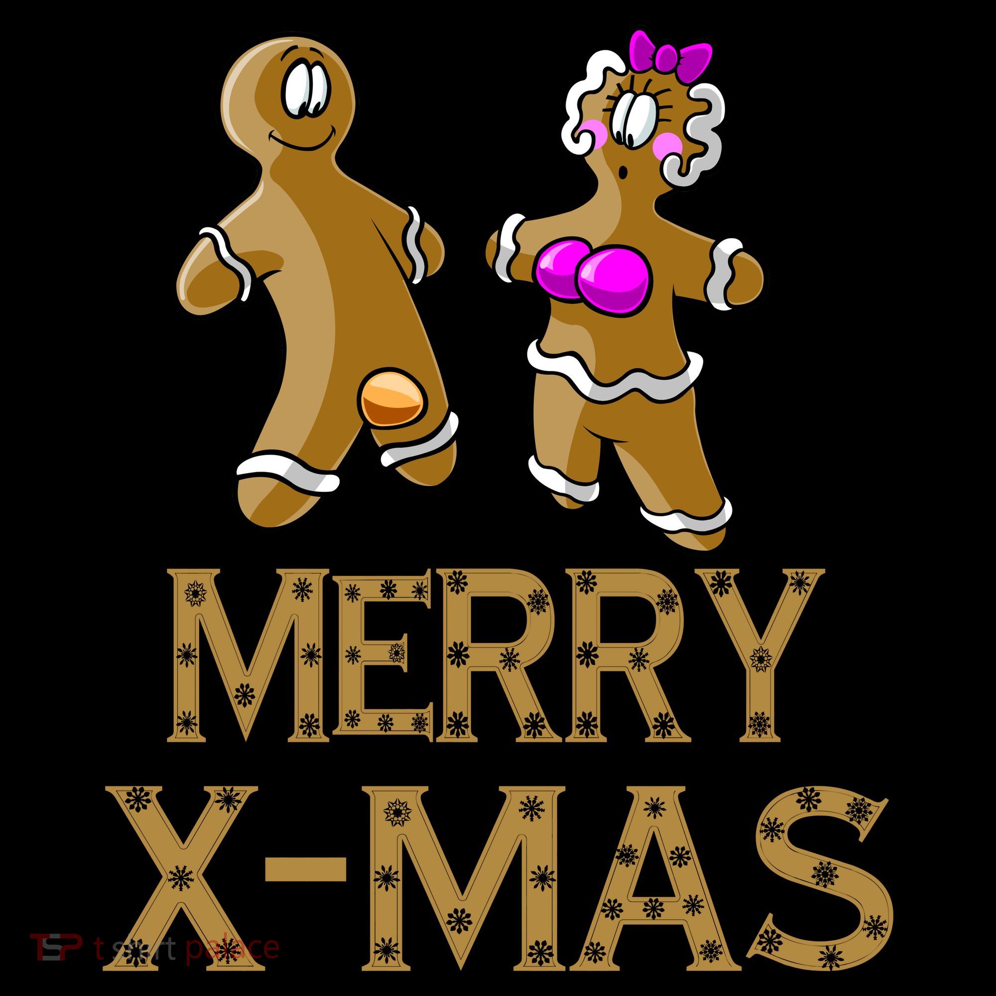 Merry X-Mas Funny Gingerbread Couple Women's Hoodie