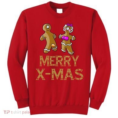Merry X-Mas Funny Gingerbread Couple Sweatshirt