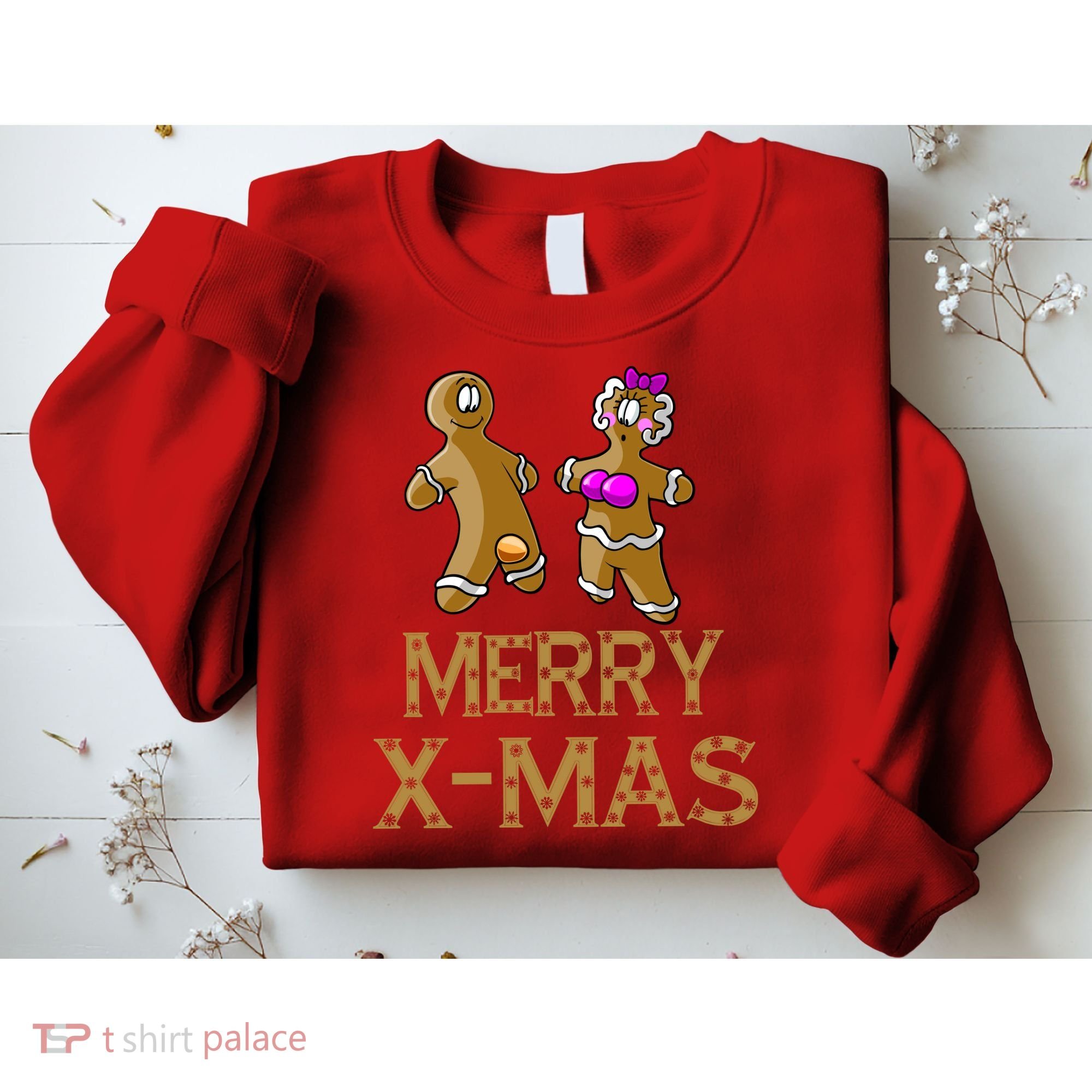 Merry X-Mas Funny Gingerbread Couple Sweatshirt