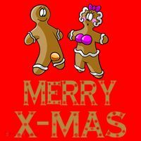 Merry X-Mas Funny Gingerbread Couple Mousepad thumb 1