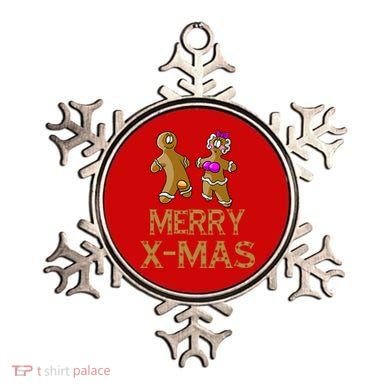 Merry X-Mas Funny Gingerbread Couple Ornament
