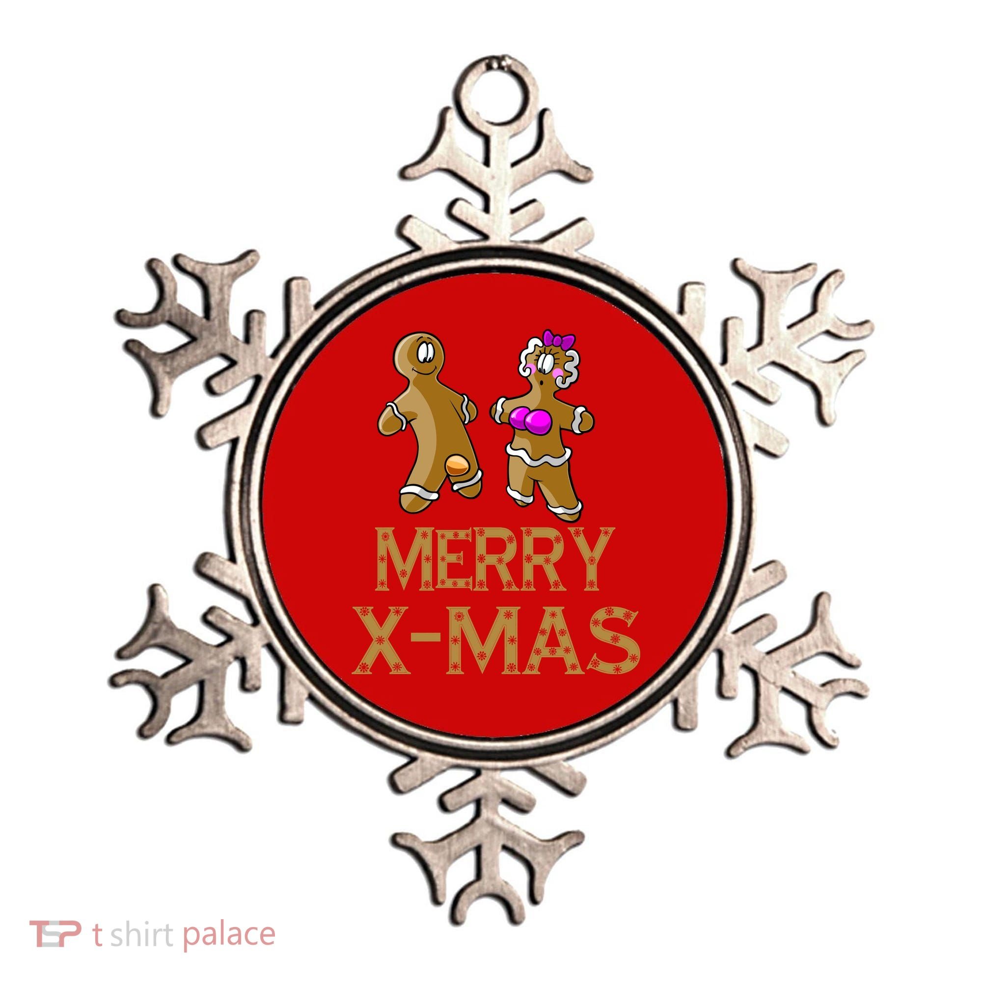 Merry X-Mas Funny Gingerbread Couple Ornament