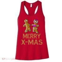 Merry X-Mas Funny Gingerbread Couple Women's Tank Top thumb 0
