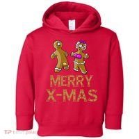 Merry X-Mas Funny Gingerbread Couple Toddler Hoodie thumb 0