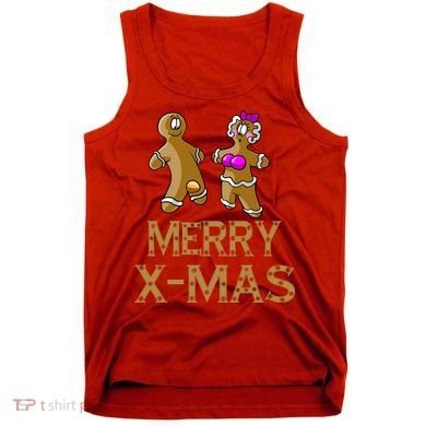 Merry X-Mas Funny Gingerbread Couple Tank Top