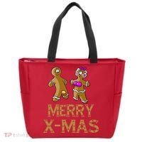 Merry X-Mas Funny Gingerbread Couple Tote Bag thumb 0