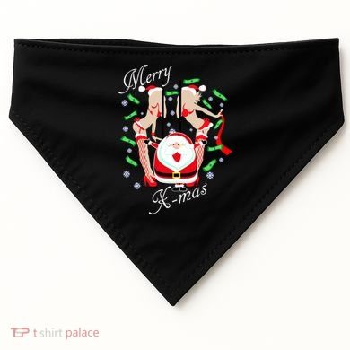 Merry X-Mas Santa's Little Strippers USA-Made Doggie Bandana