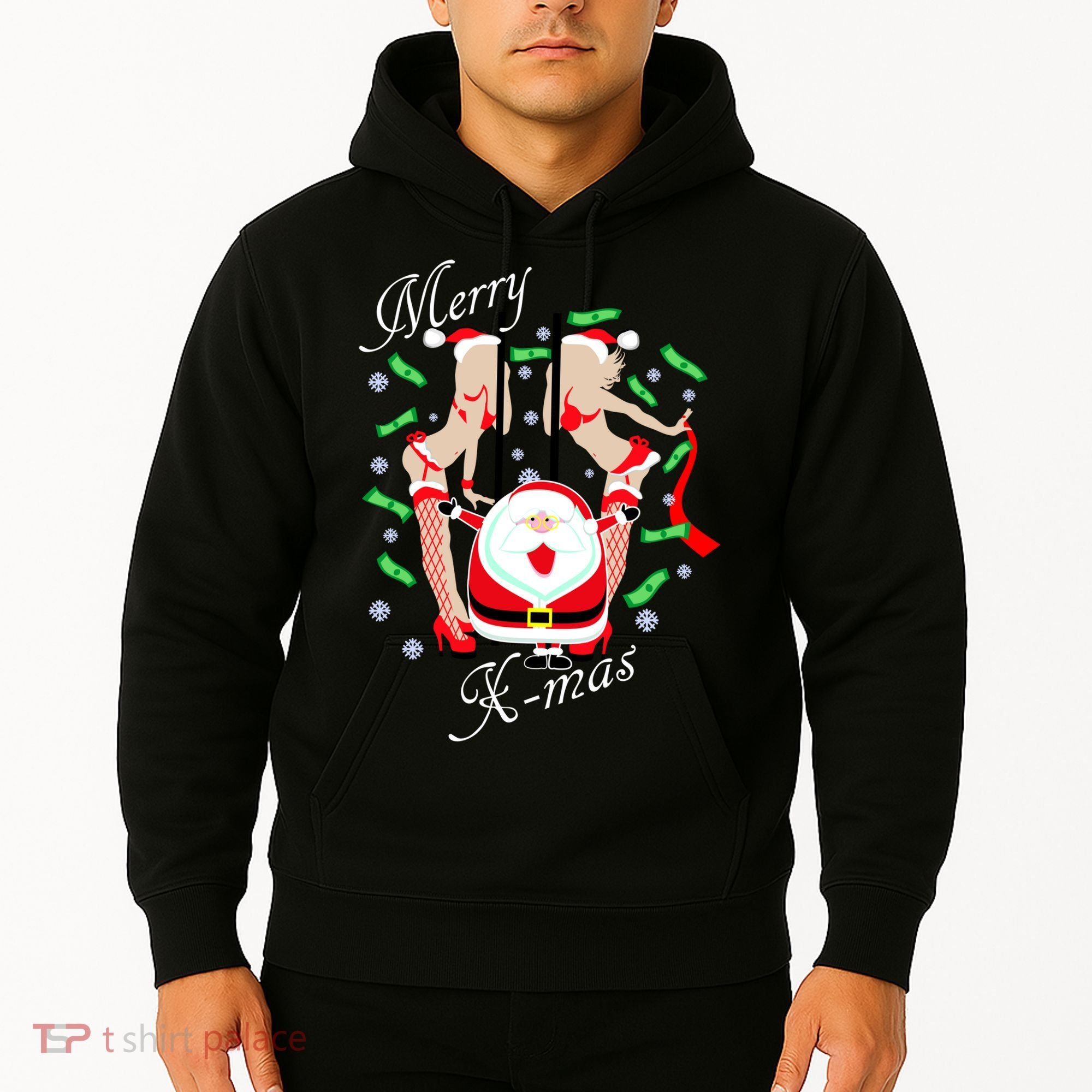 Merry X-Mas Santa's Little Strippers Hoodie