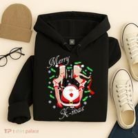 Merry X-Mas Santa's Little Strippers Hoodie thumb 4