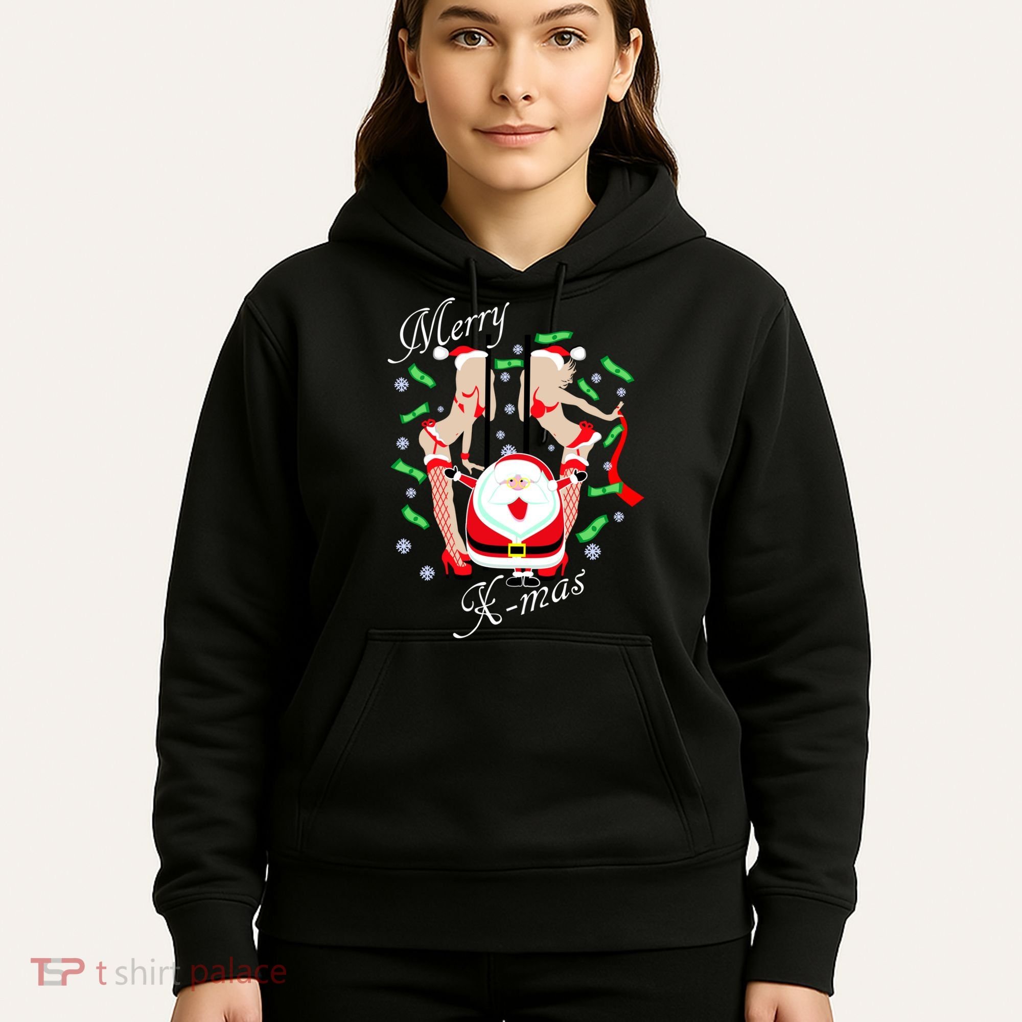 Merry X-Mas Santa's Little Strippers Hoodie