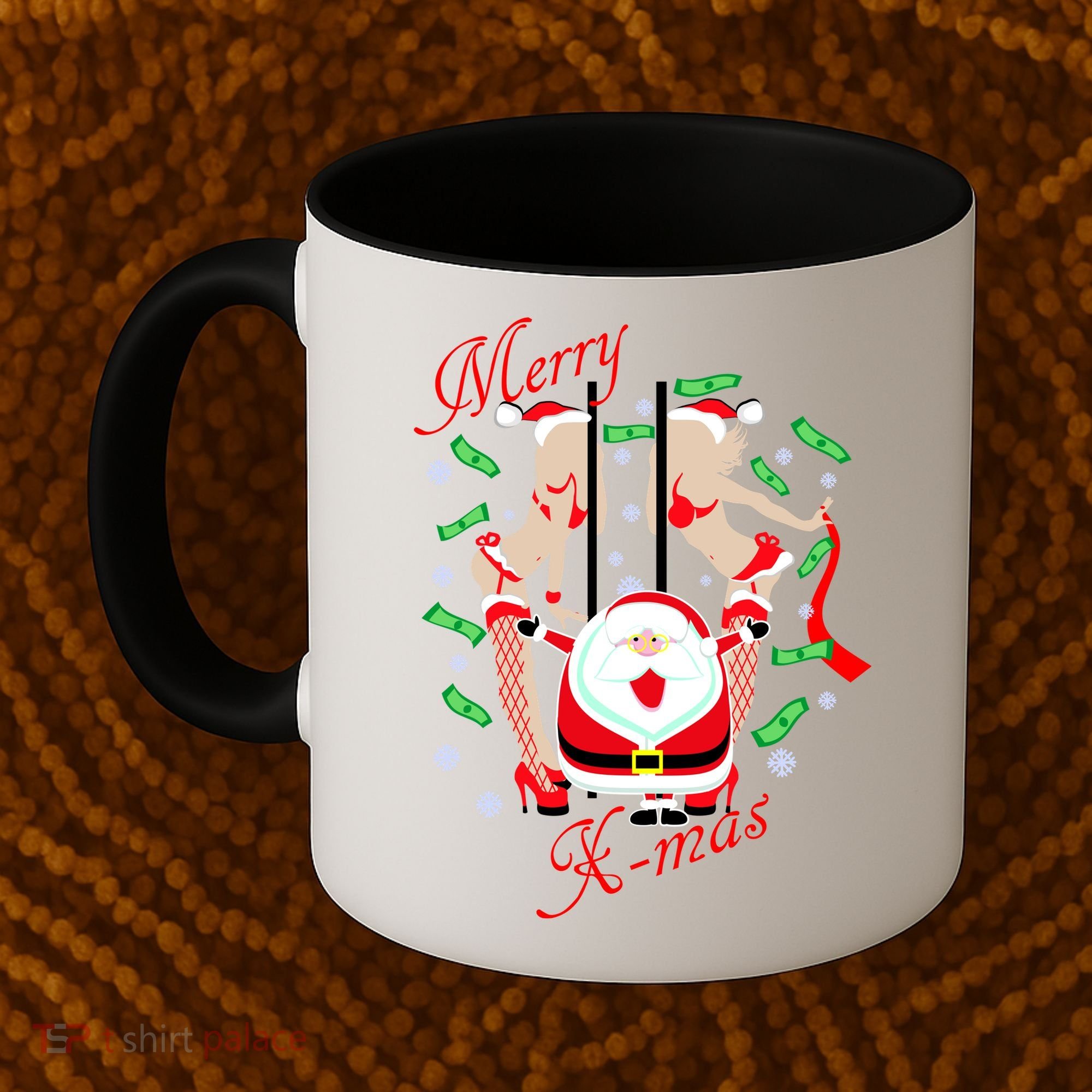 Merry X-Mas Santa's Little Strippers Coffee Mug