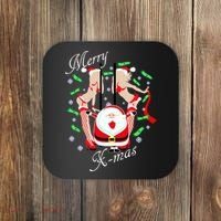 Merry X-Mas Santa's Little Strippers Coaster thumb 0