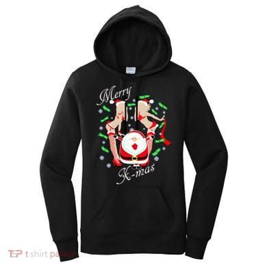 Merry X-Mas Santa's Little Strippers Women's Hoodie