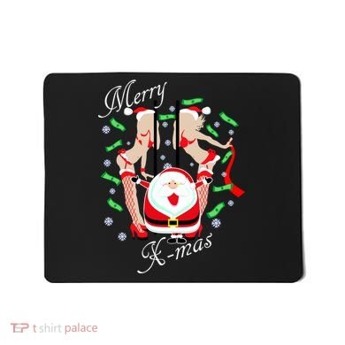 Merry X-Mas Santa's Little Strippers Mousepad