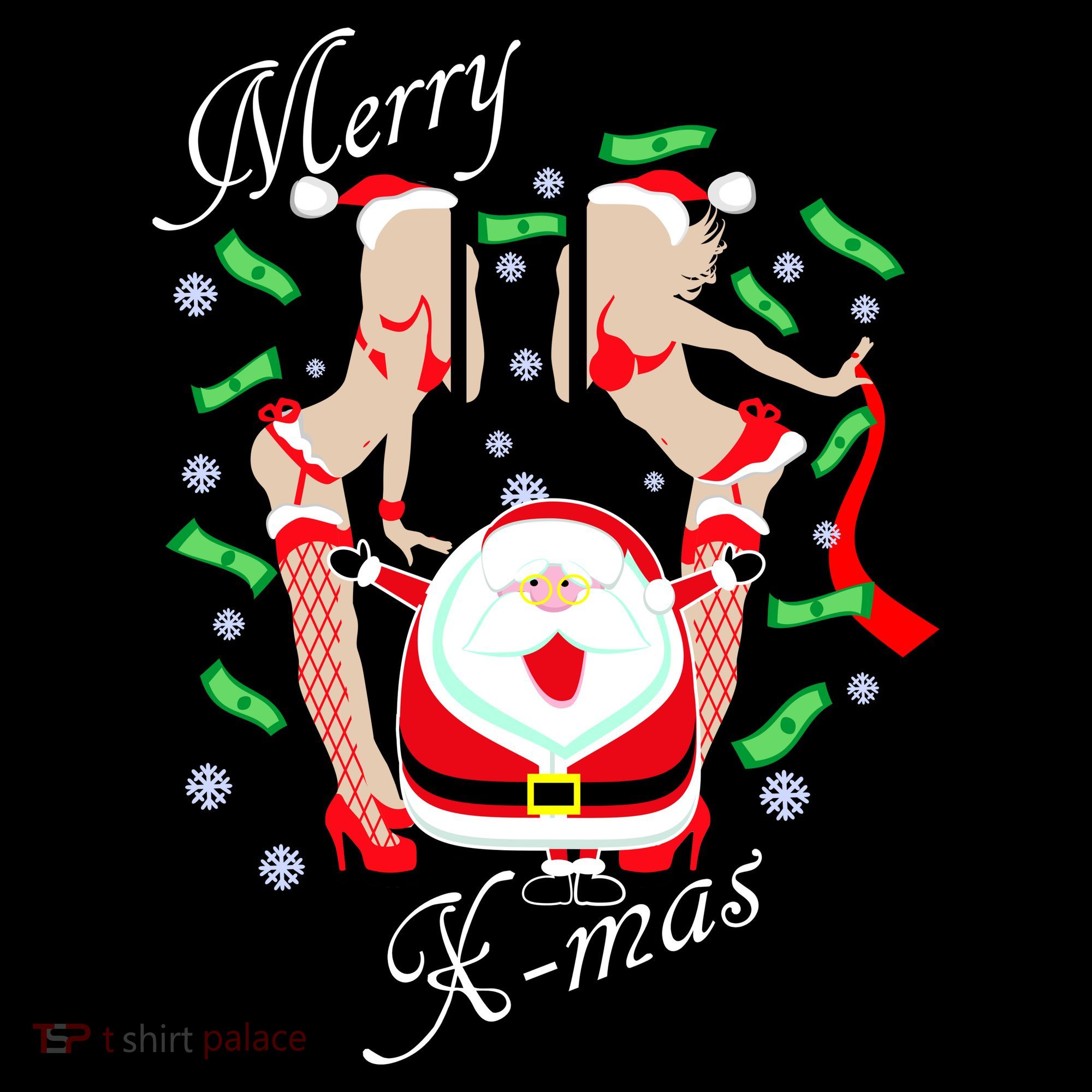 Merry X-Mas Santa's Little Strippers Mousepad